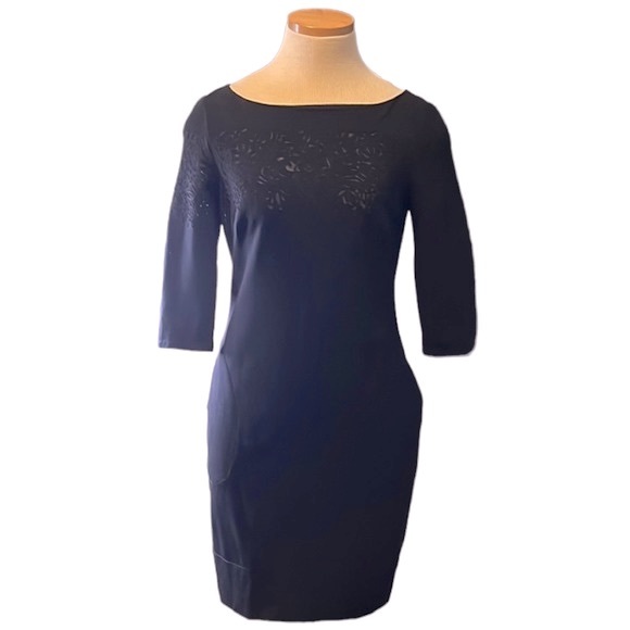 Betsey Johnson Cut Out Pattern Mesh Mini Dress, Black, size 2 - Picture 3 of 16